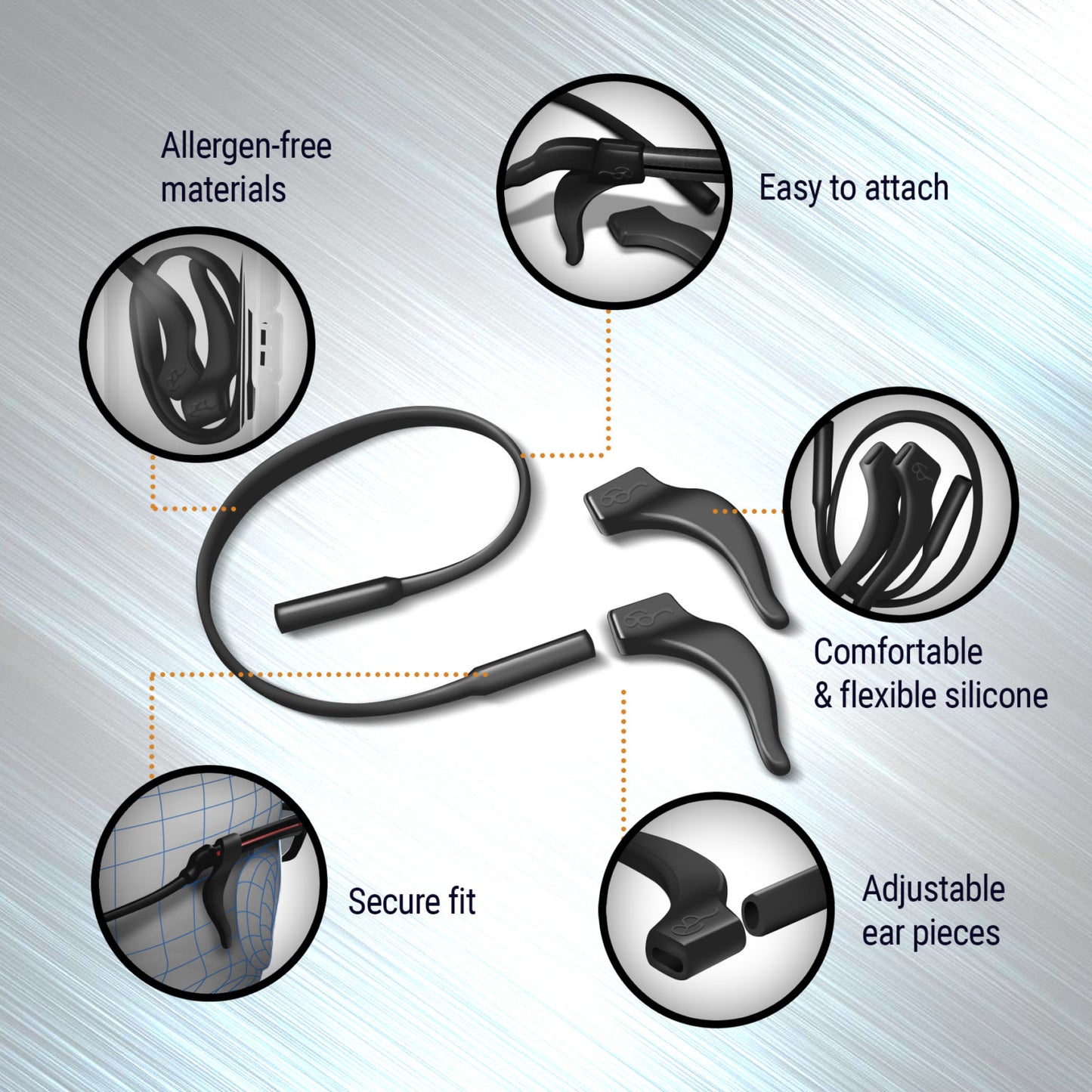 Glasses Strap and Anti Slip Ear Hook Retainers