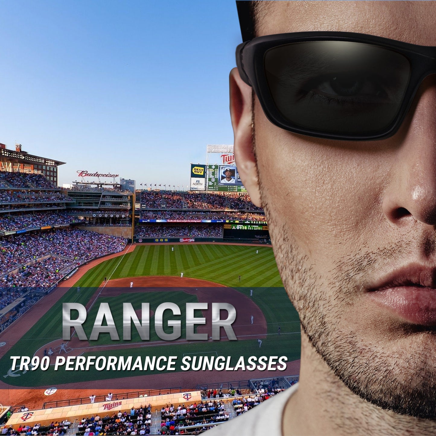 Sports Glasses Ranger Unbreakable Frame UV 400 (BlackRed Black)