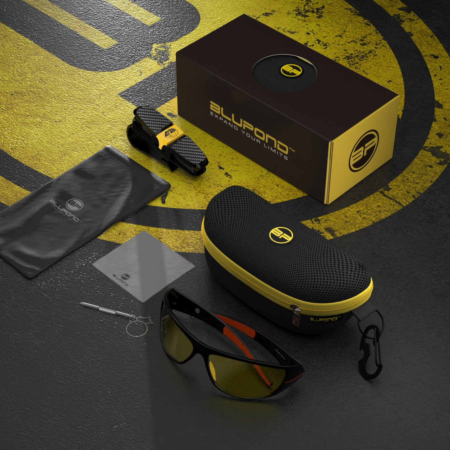 Glare Reducer Glasses Chopper HD Lenses (Black Red Yellow KV)