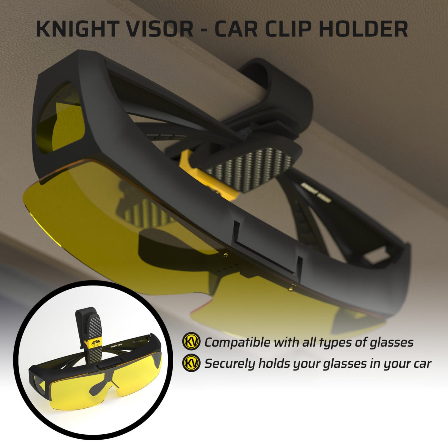 Fit Over Sunglasses Wrap Around Glasses (Yellow B)