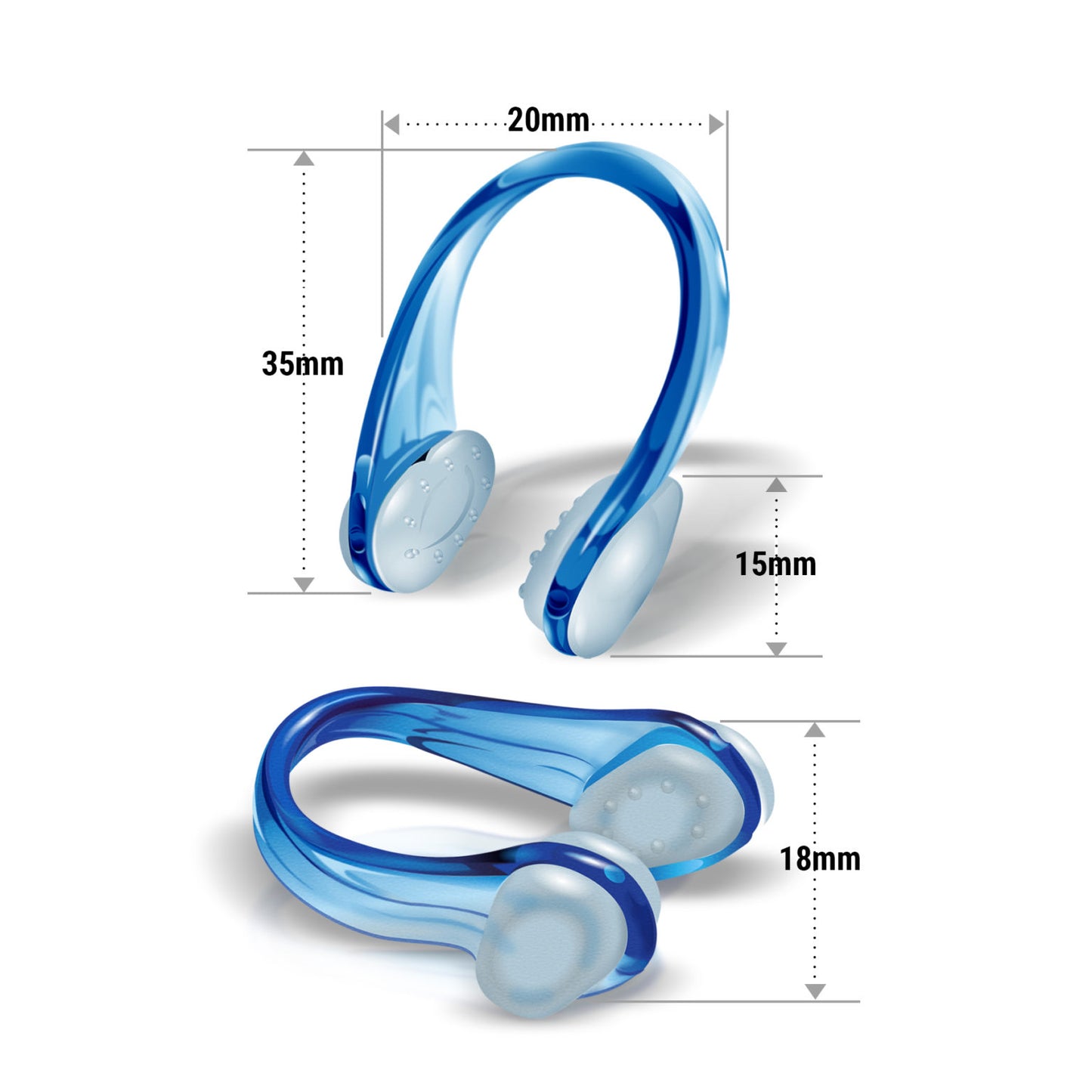 SWIMMING NOSECLIPS/EARPLUGS SET – Blue