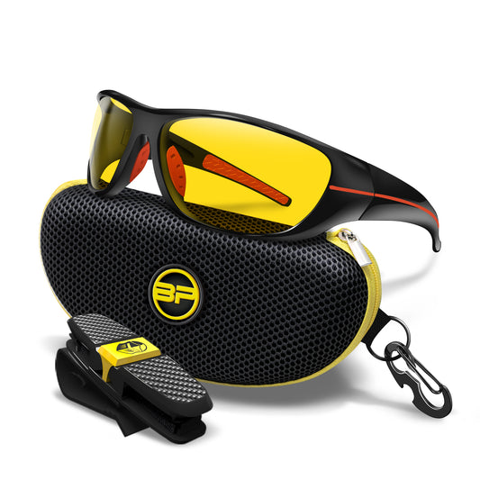 Glare Reducer Glasses Chopper HD Lenses (Black Red Yellow KV)