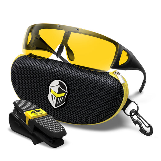 Fit Over Sunglasses Wrap Around Glasses (Yellow B)