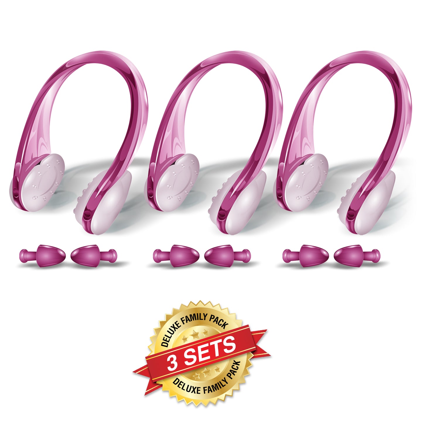 SWIMMING NOSE CLIPS/EARPLUGS SET – Pink