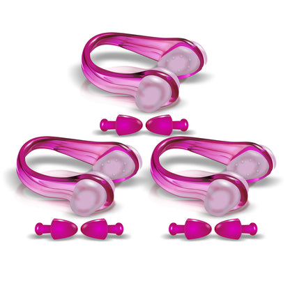 SWIMMING NOSE CLIPS/EARPLUGS SET – Pink