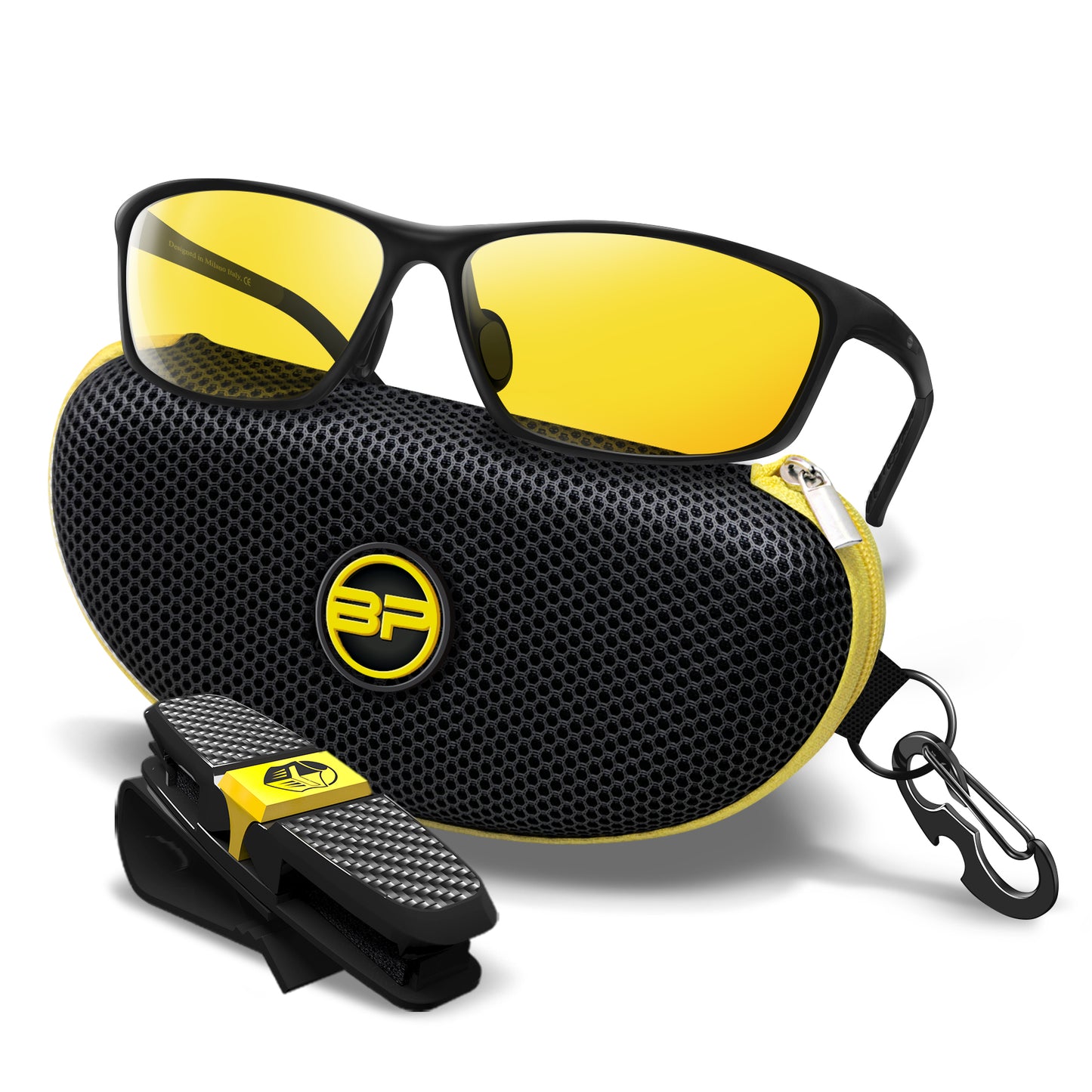 Classic Polarized Sunglasses Rally Unisex (Black Yellow KV)