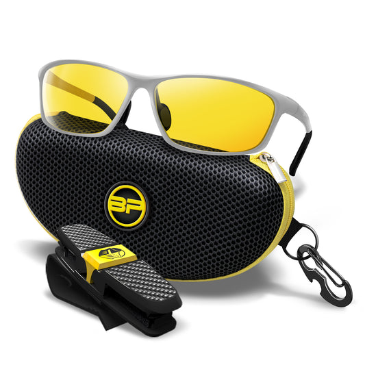 Classic Polarized Sunglasses Rally Unisex (Silver Yellow KV)