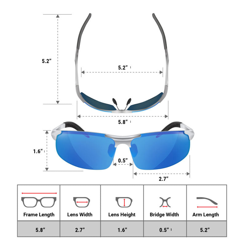 Safety Glasses Titan Outdoor Anti Fog Lenses (Silver Blue)