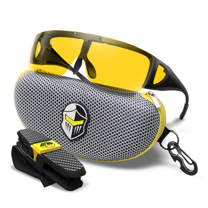 Fit Over Sunglasses Wrap Around Glasses (Yellow A)