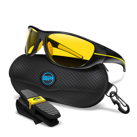 Anti Glare Glasses Chopper HD Lenses (Black Yellow Yellow)