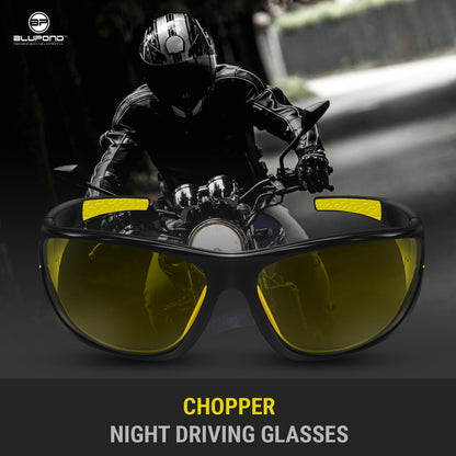 Glare Reducer Glasses Chopper HD Lenses (Black Yellow Yellow KV)