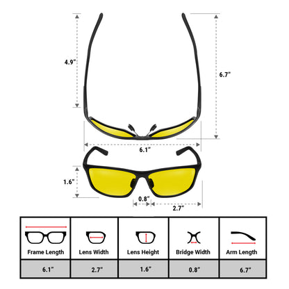 Classic Polarized Sunglasses Rally Unisex (Black Yellow)