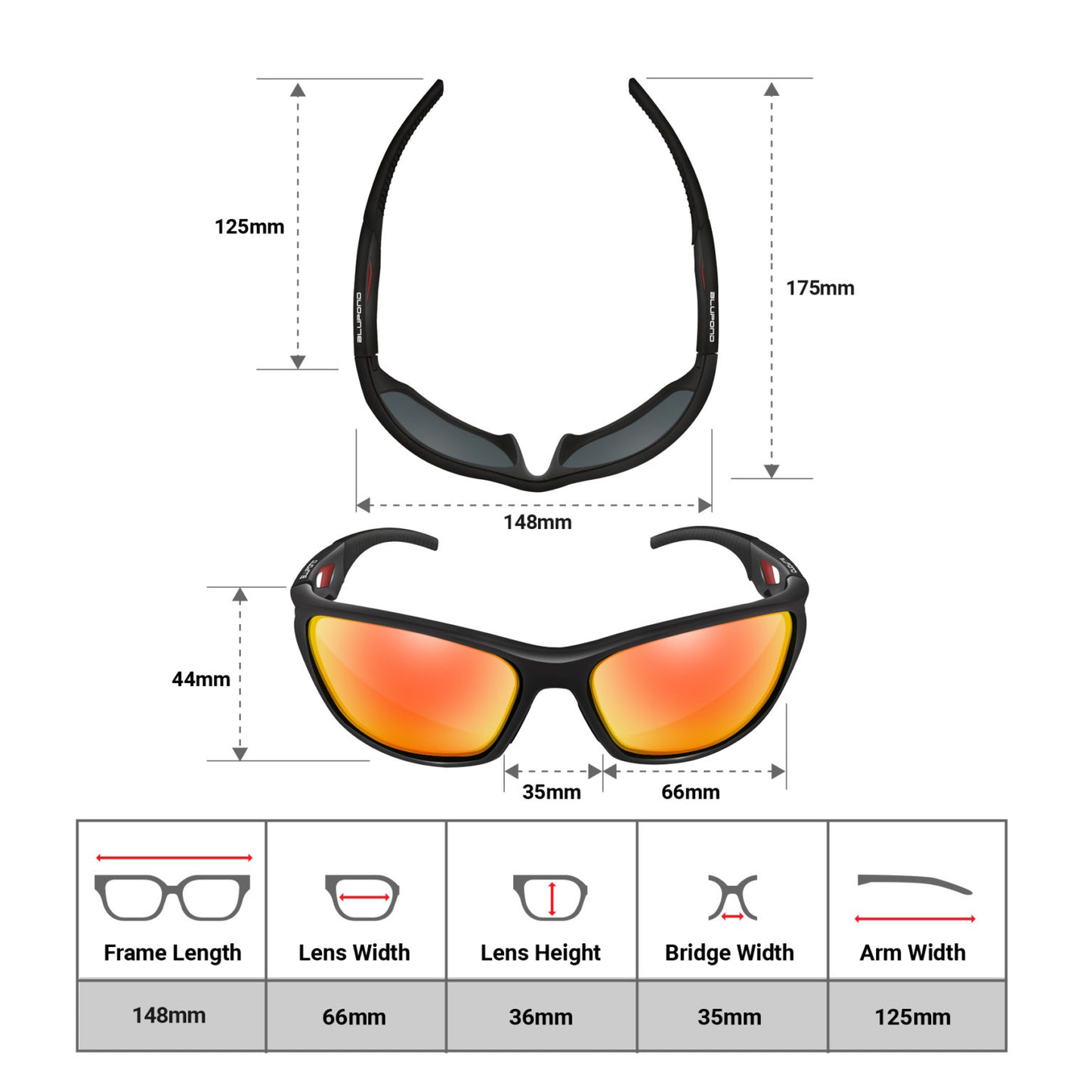 Sports Sunglasses Scout Lightweight UV400 (Orange Case)