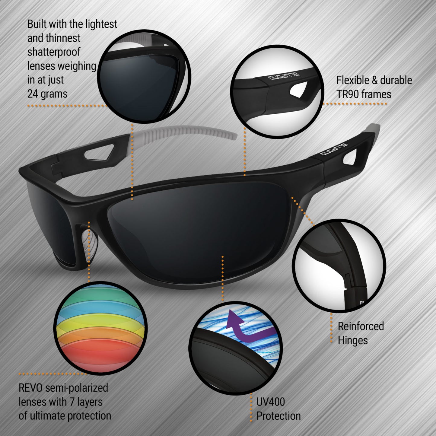 Sports Sunglasses Scout Lightweight UV400 (Black)