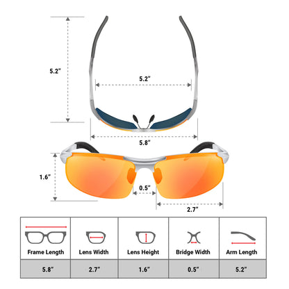 Polarized Sports Sunglasses Titan Orange Mirrored Lens