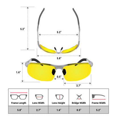 Safety Glasses Titan Outdoor Anti Fog Lenses (Silver Yellow)